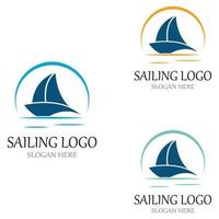 vecteur de modèle de logo de bateau à voile