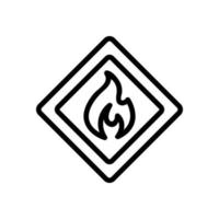 vecteur d'icône de matériau inflammable. illustration de symbole de contour isolé