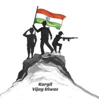 26 juillet kargil vijay diwas pour le fond du jour de la victoire de kargil vecteur