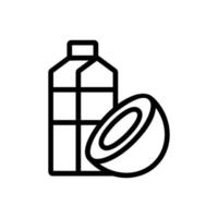 vecteur d'icône de lait de coco. illustration de symbole de contour isolé