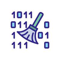 illustration de contour vectoriel icône de nettoyage de balai