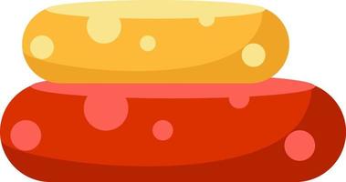 différents fromages trie l'objet vectoriel de couleur semi-plat. les produits laitiers. article de taille normale sur blanc. produits de fromage artisanal illustration de style dessin animé simple pour la conception graphique et l'animation web