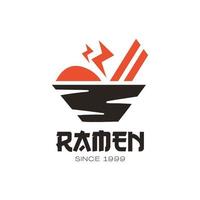 logo de ramen japonais cuisine asiatique vecteur