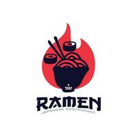 logo de ramen japonais cuisine asiatique vecteur