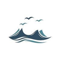 logo d'onde d'eau et logo d'onde de mer ou vagues d'eau de plage, avec concept de design vectoriel. vecteur