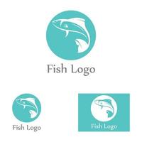 modèle de logo de conception d'icône abstraite de poisson, symbole vectoriel créatif du club de pêche ou de la boutique en ligne.