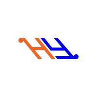 conception créative de logo de lettre hy avec graphique vectoriel