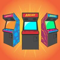 illustration vectorielle de machines de jeux vidéo d'arcade vecteur