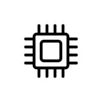 vecteur d'icône de puce. illustration de symbole de contour isolé