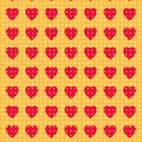 points blancs coeurs rouges sur fond jaune.motif sans couture.vecteur vecteur