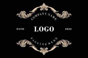 fond de logo vintage. cadre de luxe classique et clipart vecteur