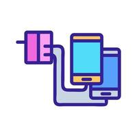 chargeur filaire pour deux téléphones en même temps illustration vectorielle d'icône vecteur