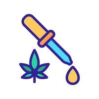 goutte de cannabis dégoulinant de l'illustration vectorielle de l'icône de la pipette vecteur