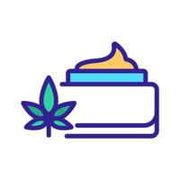 icône de contenant de crème de cannabis illustration de contour vectoriel