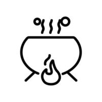 vecteur d'icône de potion de chaudron. illustration de symbole de contour isolé