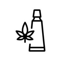 illustration de contour vectoriel d'icône de tube de crème de cannabis