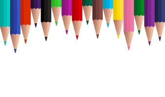 fond de crayons de couleur avec espace pour le texte vecteur