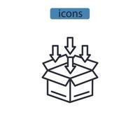 icônes de paquet symboles éléments vectoriels pour le web infographique vecteur