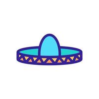 illustration de contour vectoriel icône chapeau mexicain