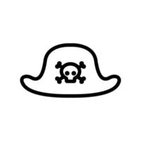 illustration de contour vectoriel icône chapeau de pirate
