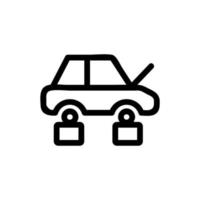 vecteur d'icône de voiture de piratage. illustration de symbole de contour isolé