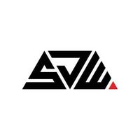 création de logo de lettre triangle sjw avec forme de triangle. monogramme de conception de logo triangle sjw. modèle de logo vectoriel triangle sjw avec couleur rouge. logo triangulaire sjw logo simple, élégant et luxueux. sjw