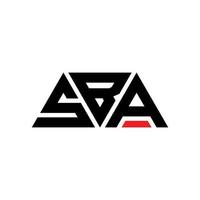 création de logo de lettre triangle sba avec forme de triangle. monogramme de conception de logo triangle sba. modèle de logo vectoriel triangle sba avec couleur rouge. logo triangulaire sba logo simple, élégant et luxueux. sba