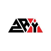 création de logo de lettre triangle zry avec forme de triangle. monogramme de conception de logo triangle zry. modèle de logo vectoriel triangle zry avec couleur rouge. logo triangulaire zry logo simple, élégant et luxueux. zry