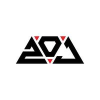 création de logo de lettre triangle zoj avec forme de triangle. monogramme de conception de logo triangle zoj. modèle de logo vectoriel triangle zoj avec couleur rouge. logo triangulaire zoj logo simple, élégant et luxueux. Zoj