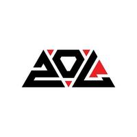 création de logo de lettre triangle zol avec forme de triangle. monogramme de conception de logo triangle zol. modèle de logo vectoriel triangle zol avec couleur rouge. logo triangulaire zol logo simple, élégant et luxueux. zol