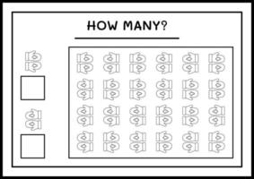 combien de mitaines d'hiver, jeu pour enfants. illustration vectorielle, feuille de calcul imprimable vecteur