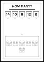 combien de château, jeu pour enfants. illustration vectorielle, feuille de calcul imprimable vecteur