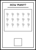 combien de ballon, jeu pour enfants. illustration vectorielle, feuille de calcul imprimable vecteur