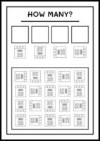 combien de calendrier de noël, jeu pour enfants. illustration vectorielle, feuille de calcul imprimable vecteur