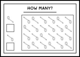 combien de louche, jeu pour enfants. illustration vectorielle, feuille de calcul imprimable vecteur
