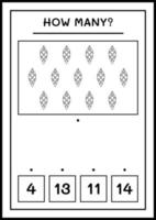 combien d'ornement de noël, jeu pour enfants. illustration vectorielle, feuille de calcul imprimable vecteur