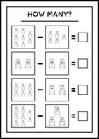 combien de monstre, jeu pour enfants. illustration vectorielle, feuille de calcul imprimable vecteur