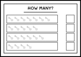 combien de clé, jeu pour enfants. illustration vectorielle, feuille de calcul imprimable vecteur