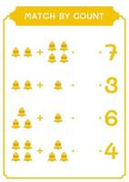 match au compte de cloche, jeu pour enfants. illustration vectorielle, feuille de calcul imprimable vecteur