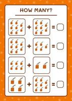 combien de souche avec hache, jeu pour enfants. illustration vectorielle, feuille de calcul imprimable vecteur