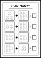 combien de chaussettes de noël, jeu pour enfants. illustration vectorielle, feuille de calcul imprimable vecteur