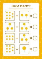 combien de sucette, jeu pour enfants. illustration vectorielle, feuille de calcul imprimable vecteur