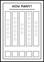 combien d'os, jeu pour enfants. illustration vectorielle, feuille de calcul imprimable vecteur