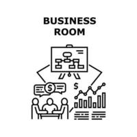 illustration noire de concept de vecteur de salle d'affaires
