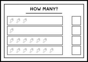 combien de main de zombie, jeu pour enfants. illustration vectorielle, feuille de calcul imprimable vecteur