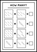 combien de couteau, jeu pour enfants. illustration vectorielle, feuille de calcul imprimable vecteur