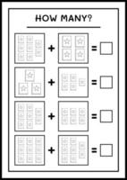 combien de livre, jeu pour enfants. illustration vectorielle, feuille de calcul imprimable vecteur