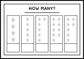 combien de sorcière, jeu pour enfants. illustration vectorielle, feuille de calcul imprimable vecteur
