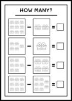 combien de mitaines d'hiver, jeu pour enfants. illustration vectorielle, feuille de calcul imprimable vecteur