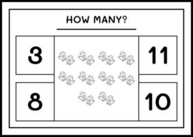 combien de mitaines d'hiver, jeu pour enfants. illustration vectorielle, feuille de calcul imprimable vecteur